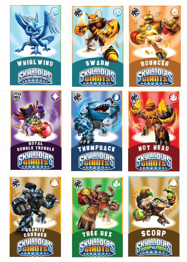 Skylanders Cards Template