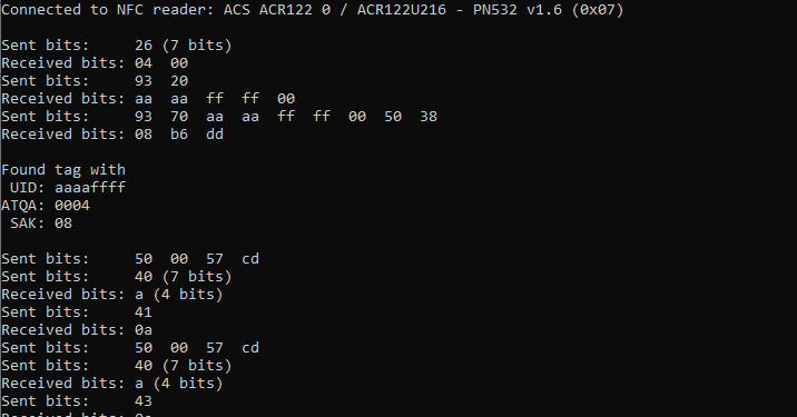 Mifare-1K-Magic-UID-Reset